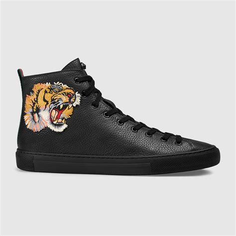 black gucci sneakers tiger|Gucci tiger sneakers high.